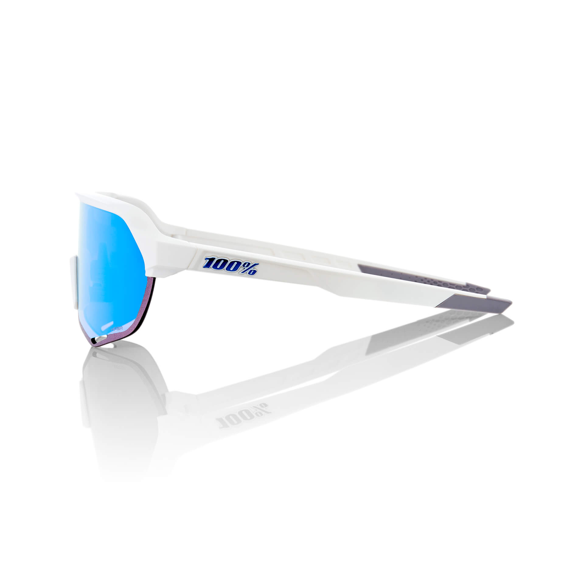 S2 – Matte White – HiPER Blue Multilayer Mirror Lens