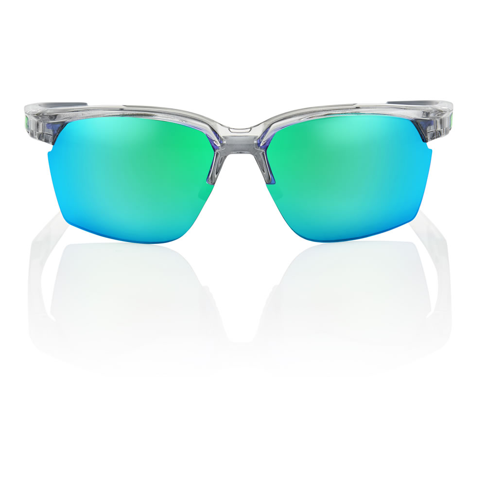 SPORTCOUPE – Shiny Transluscent Crystal Grey – Green Multilayer Mirror Lens