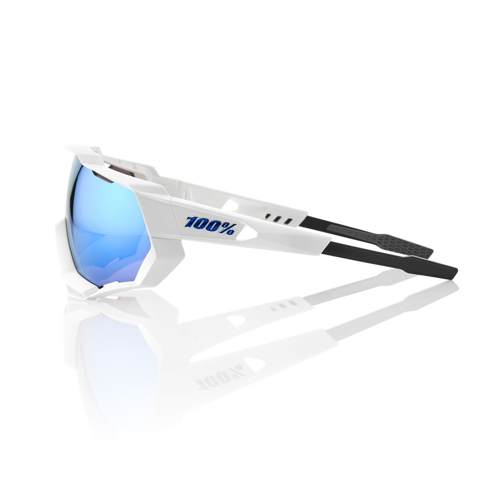 SPEEDTRAP – Matte White / HiPER Blue Multilayer Mirror Lens