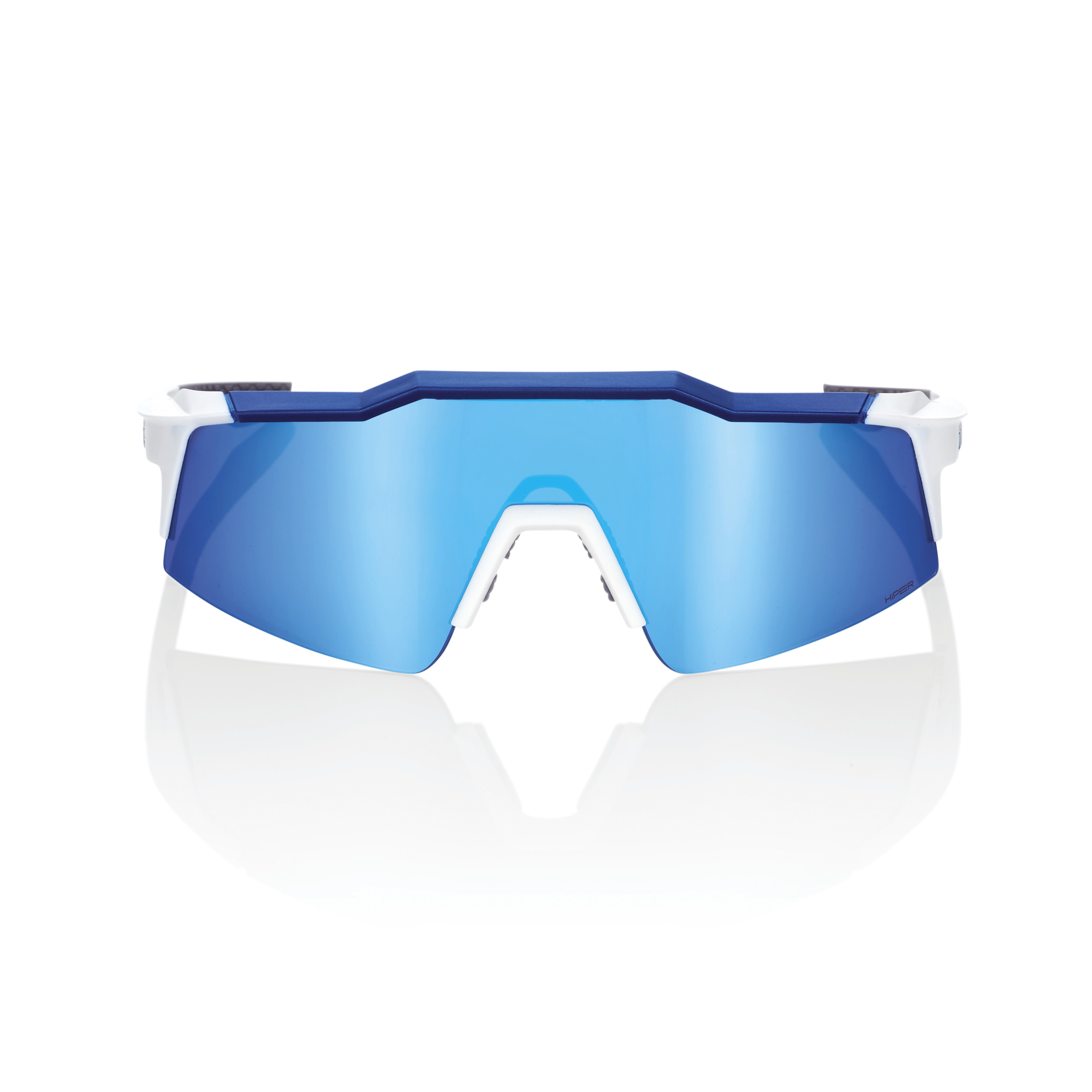 SPEEDCRAFT SL – Matte White/Metallic Blue – HiPER Blue Multilayer Mirror Lens