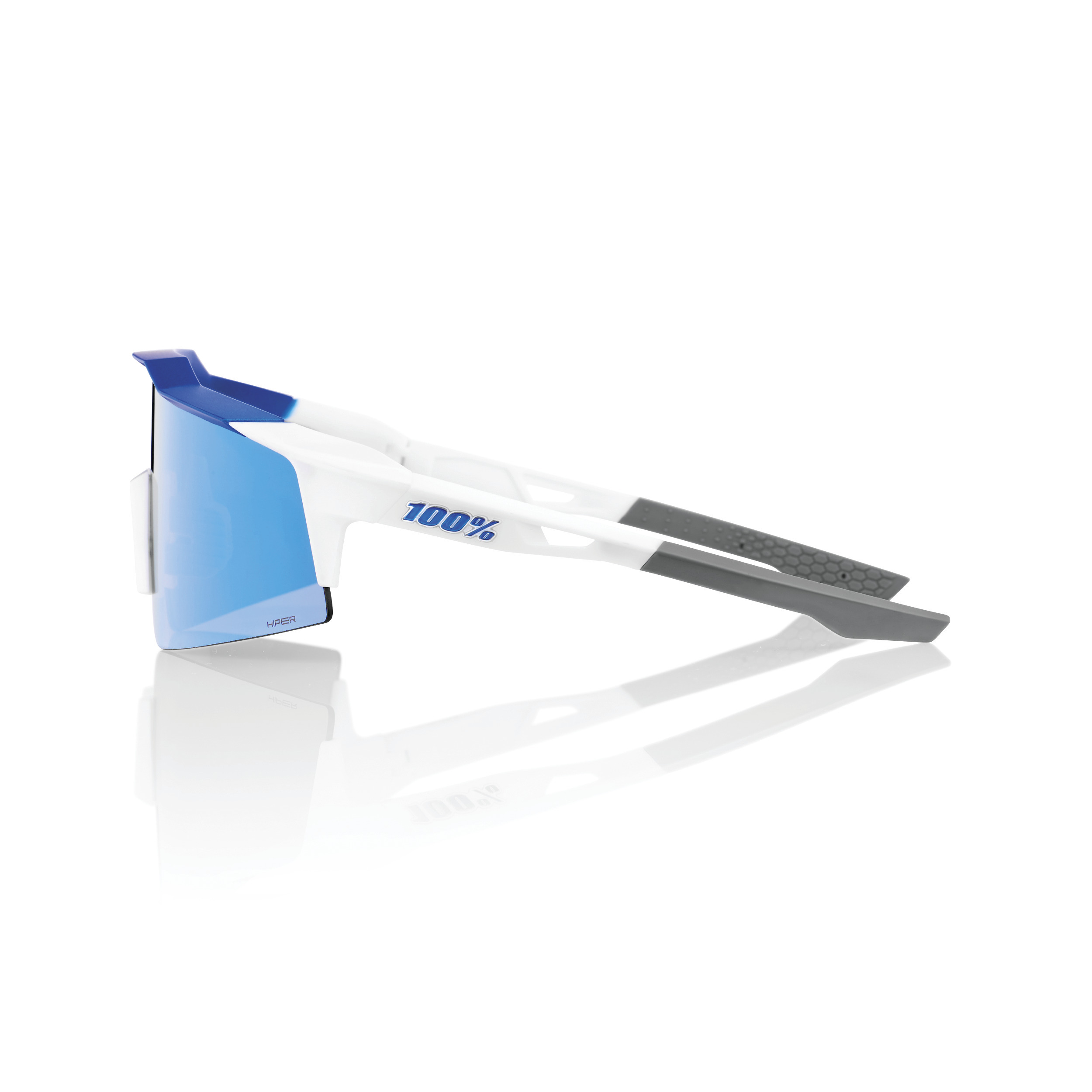 SPEEDCRAFT SL – Matte White/Metallic Blue – HiPER Blue Multilayer Mirror Lens