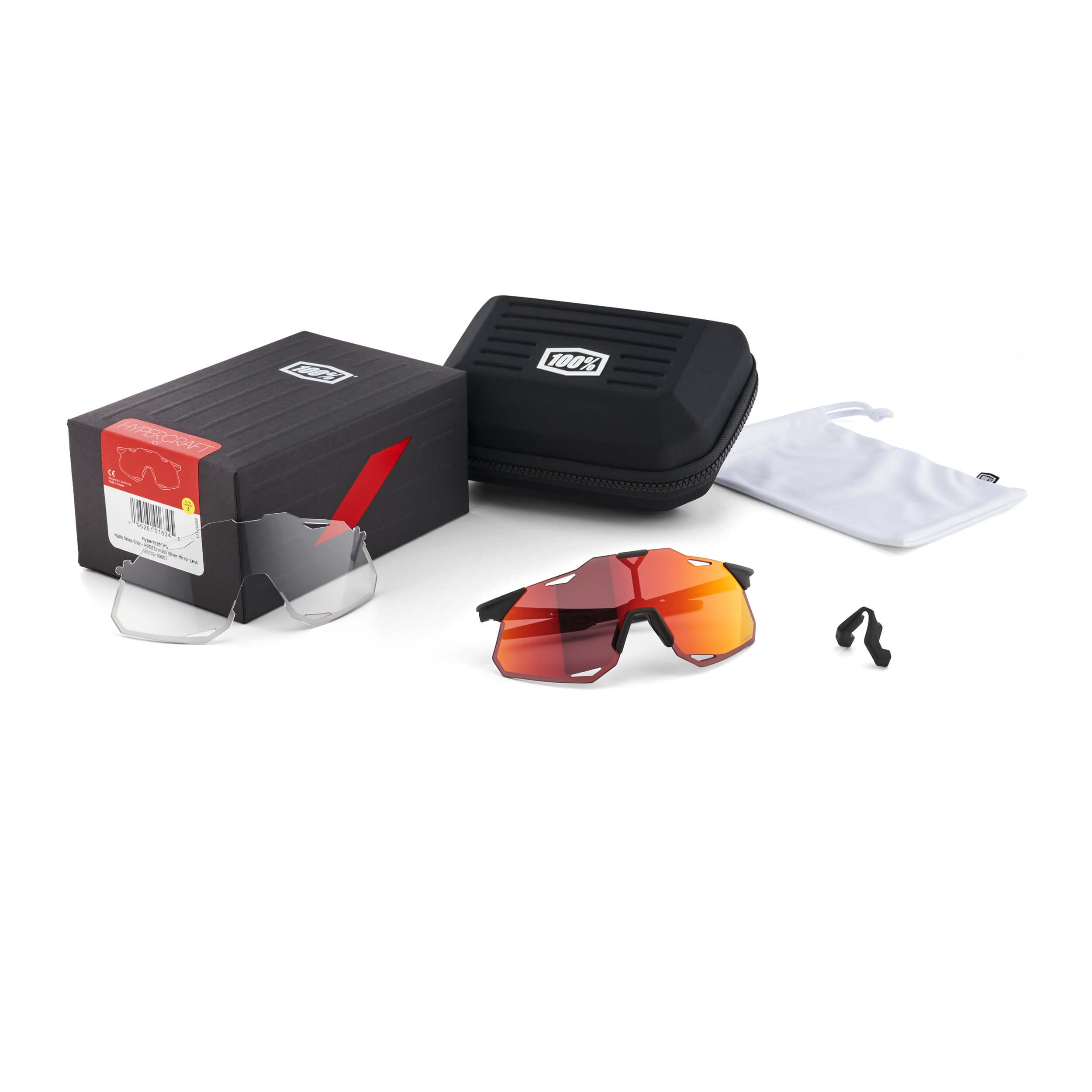 HYPERCRAFT XS – Matte Stone Grey / HiPER Crimson Silver Mirror Lens